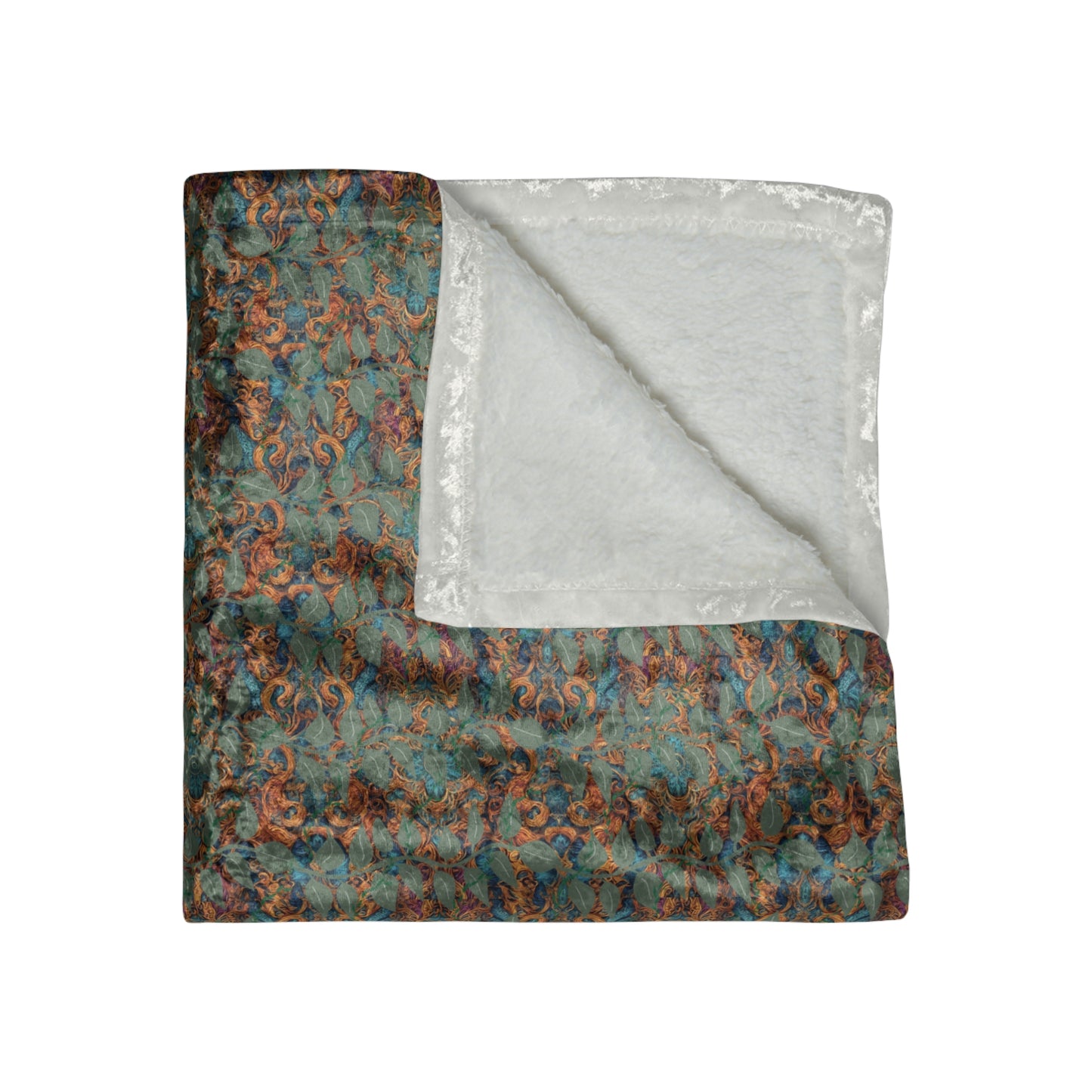 Cozy Crushed Velvet Blanket - Elegant Floral Design